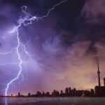 Dramatic footage shows a house collapsing due to a thunderstorm